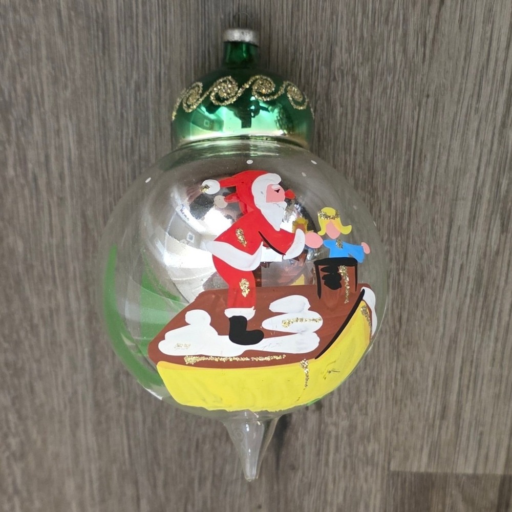 VTG De Carlini Italian Glass Christmas Ornament Reflector Ball within Glass Ball